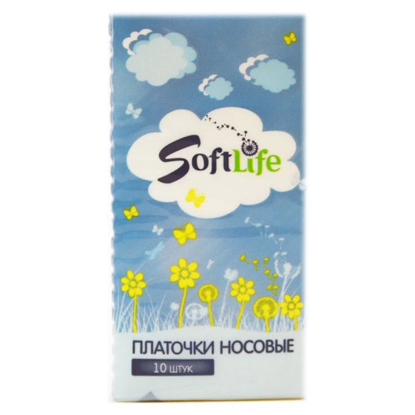 SoftLife handkerchiefs paper three-layer 10 pcs (10 packs)